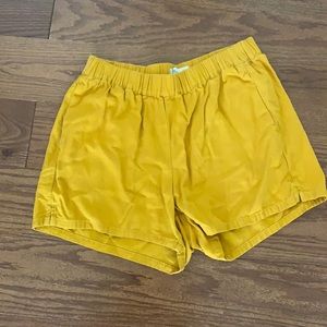 Madewell High waisted Flowy Mustard Yellow Shorts